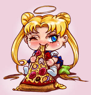 YCH- Chibi pizza Serena (SAILOR MOON) Art finished