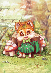 Fox chibi kawaii - Welcome, autumn!