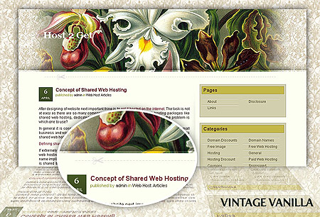 Vintage Vanilla wordpress them