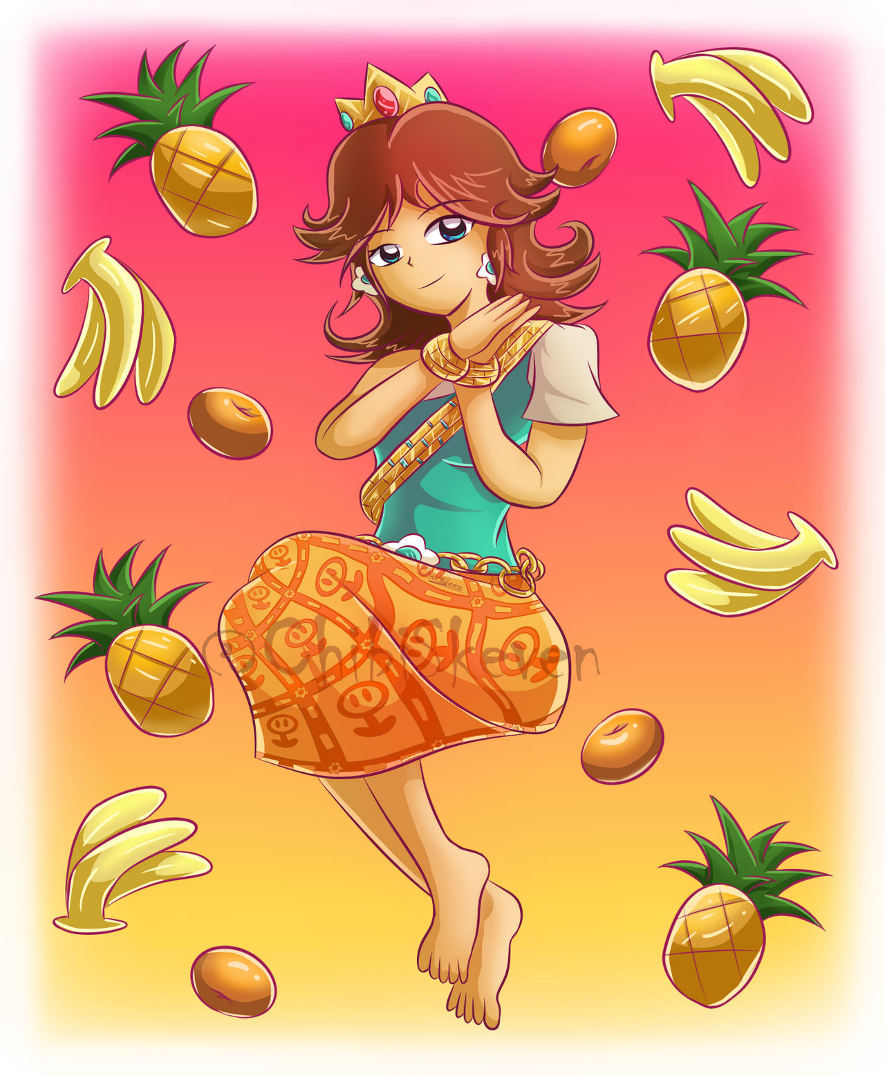 princess daisy thai dress Fan Art of Princess Daisy! Wanted to give her a new outfit inspired by her Thai Dress from Tour with some smaller details of her other alts and the aesthetic from Mario