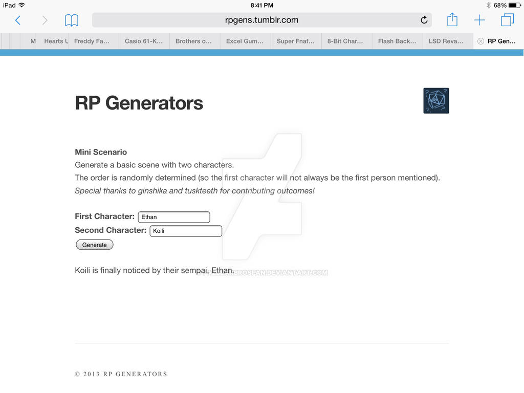 Random Scenario Generator Rp RP generator first part by FazbearBrosFan on DeviantArt