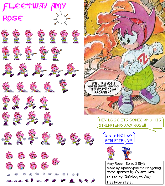 Amy Sprite Sheet by ZMK30 on DeviantArt