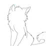 Fluffy kitty lineart 1