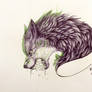 Angry wolf tattoo