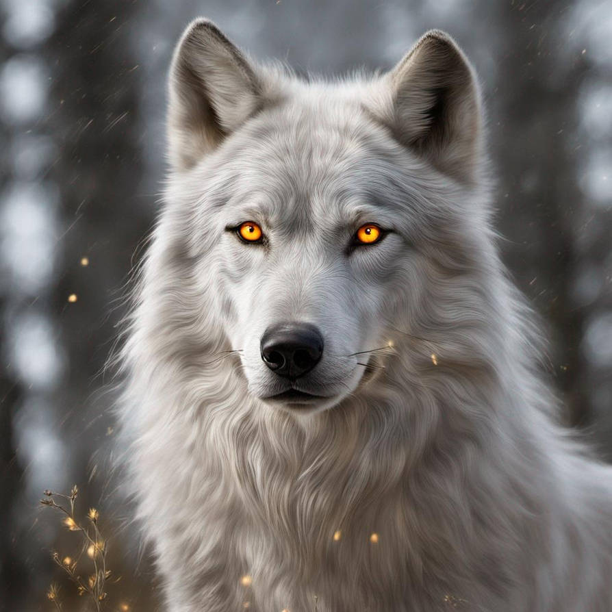 Silver Wolf with Gold-Red Eyes 3 by ShadowVixen19 on DeviantArt