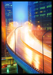 rainy highway at night