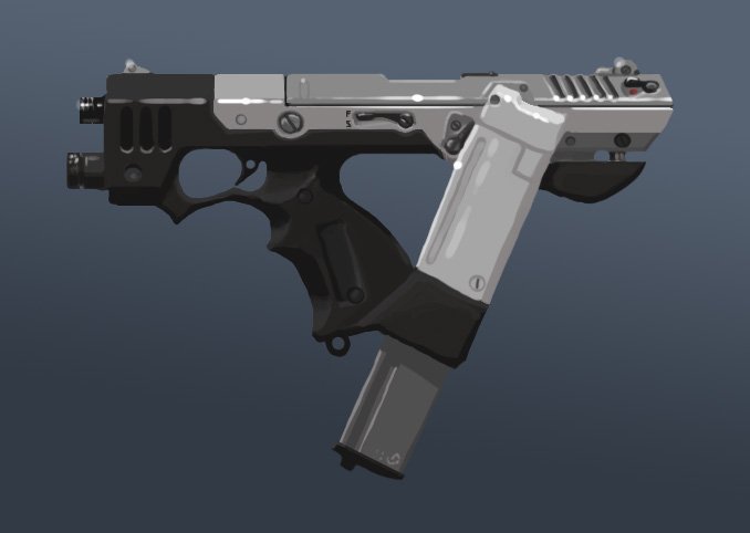 Snub machine pistol