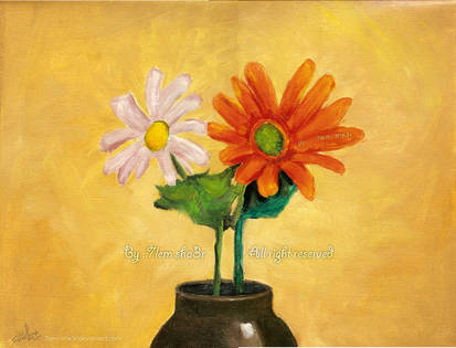 2flower  . By: Oil color