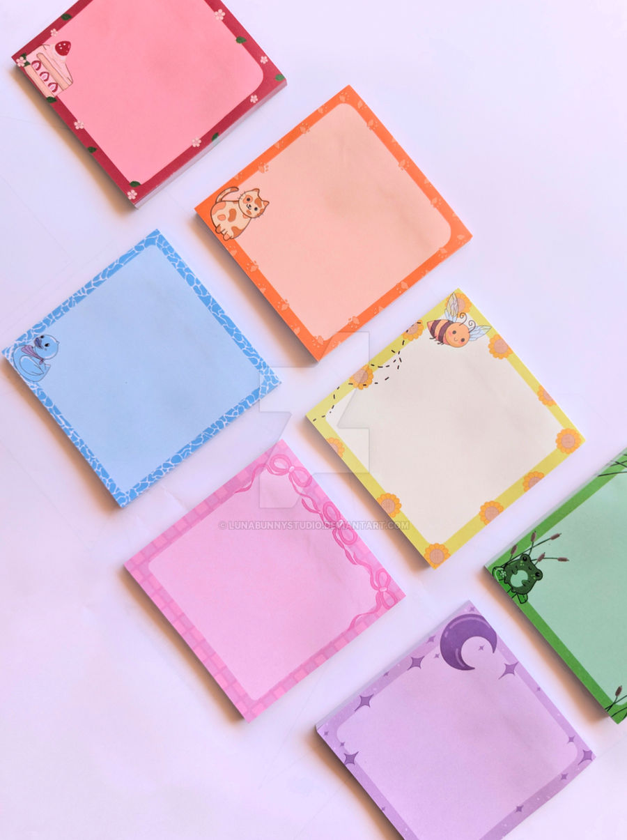 Rainbow Sticky Notes by lunabunnystudio on DeviantArt