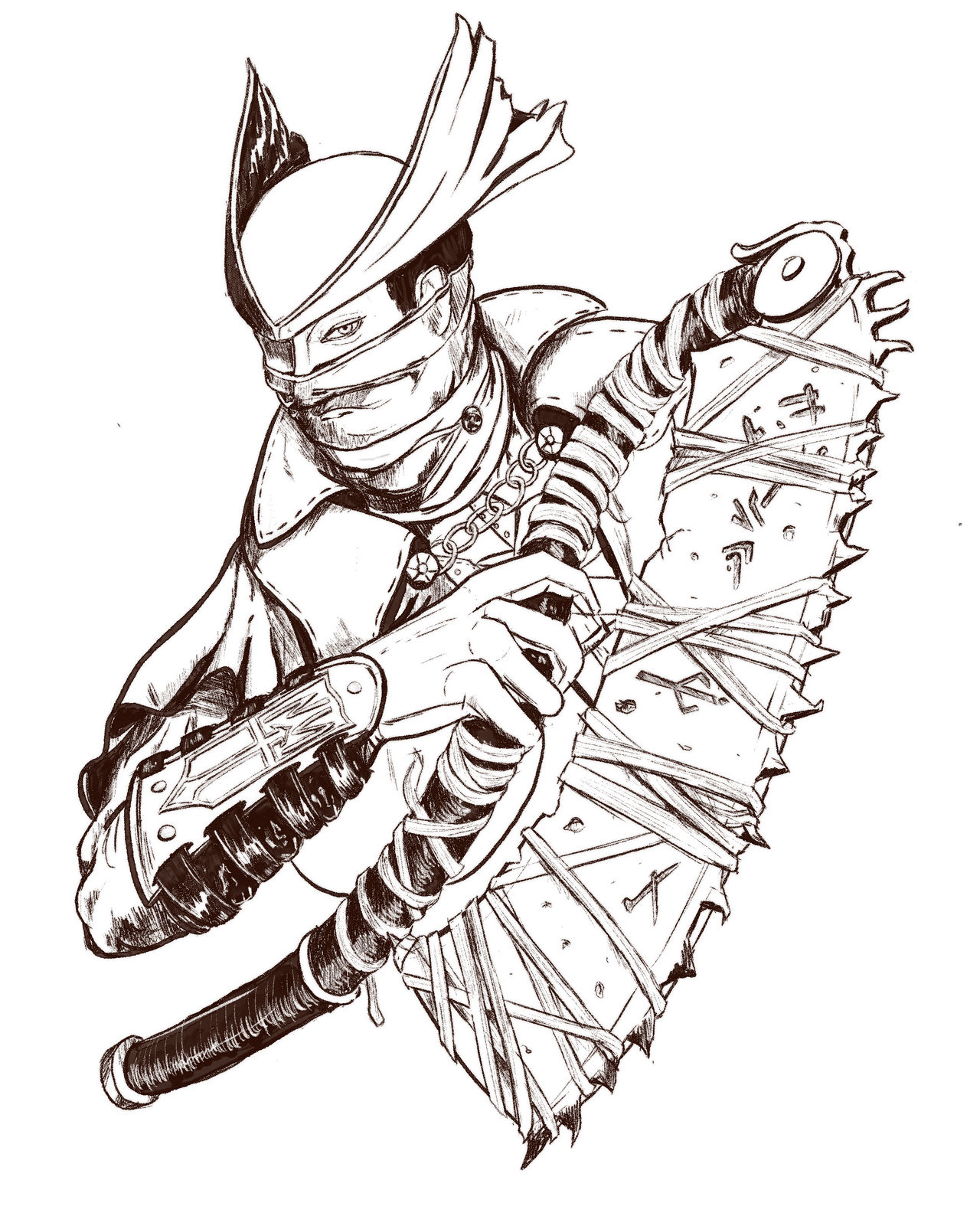 Bloodborne Hunter lineart by louiswhitworth on DeviantArt