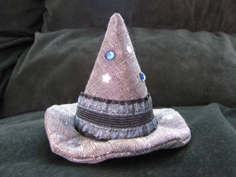 Mini Wizard Hat: Silver and Blue