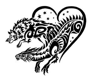 Dragon and Wolf tribal