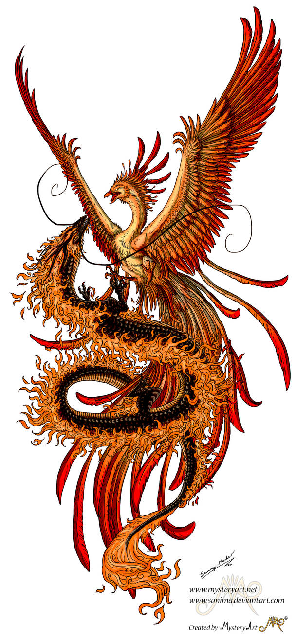 Phoenix And Dragon By Sunima On DeviantArt phoenix-and-dragon-by-sunima-on-deviantart