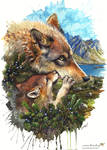 Wolf cub kiss by Sunima