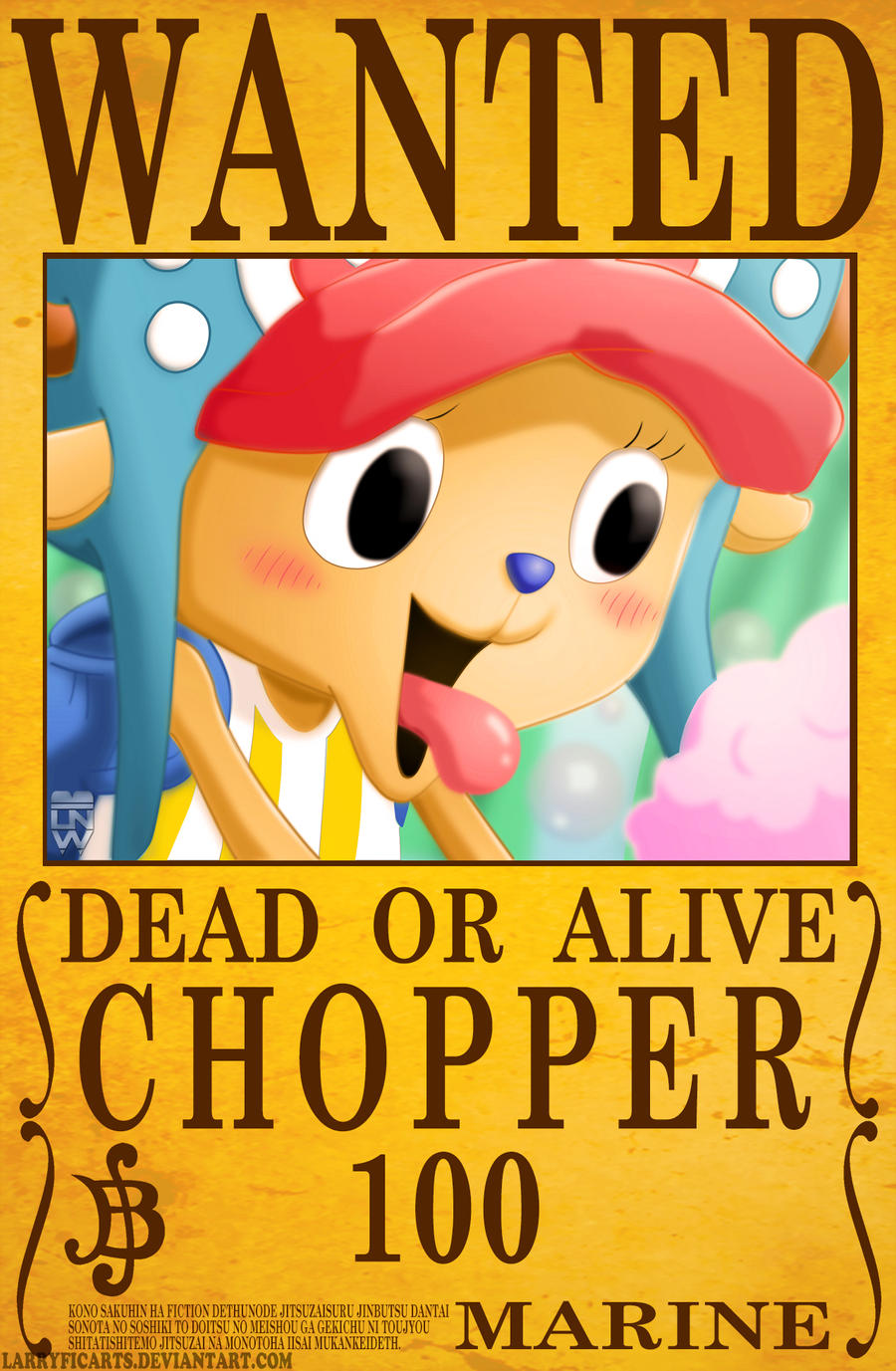 Tony Tony Chopper Wanted Poster By Larryficarts On Deviantart Tony Tony Chopper Wanted Poster By Larryficarts On Deviantart