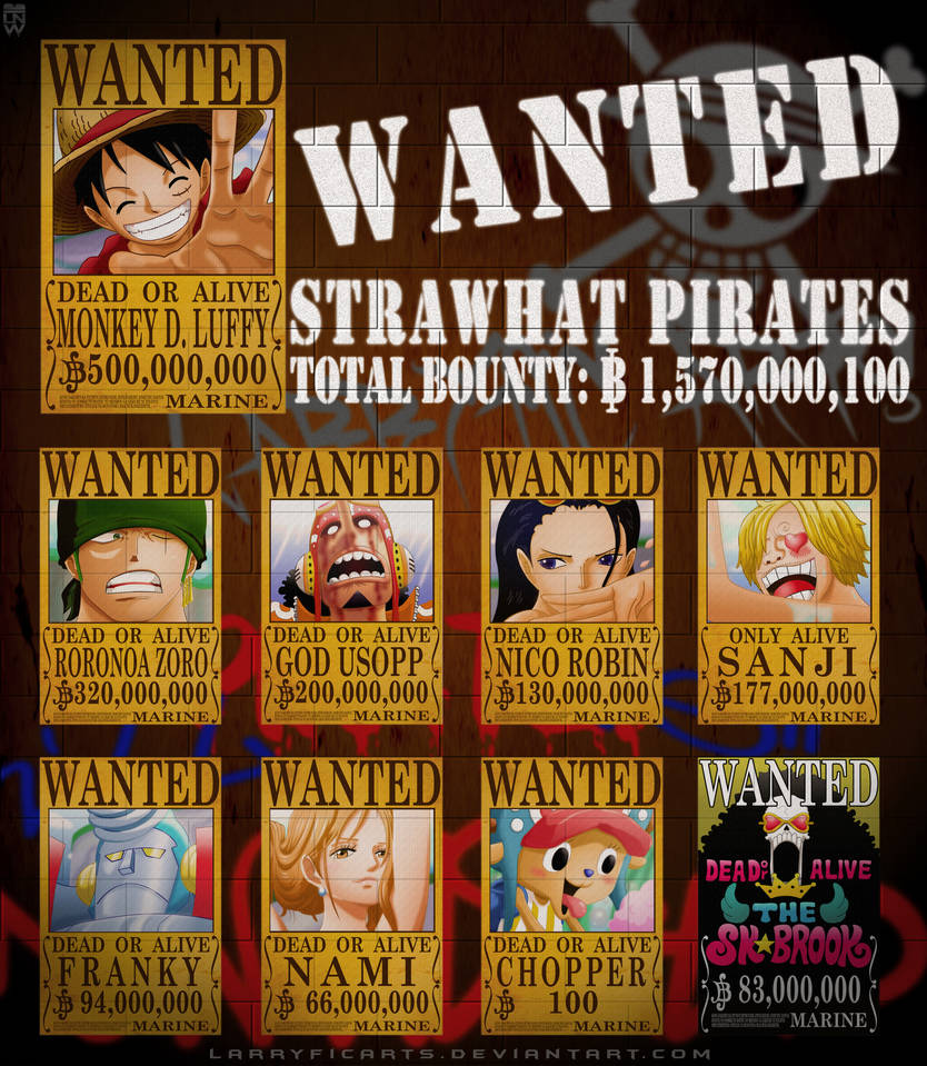 Strawhat Pirates Wanted Posters Wallpaper By Larryficarts On Deviantart Strawhat Pirates Wanted Posters Wallpaper By Larryficarts On Deviantart