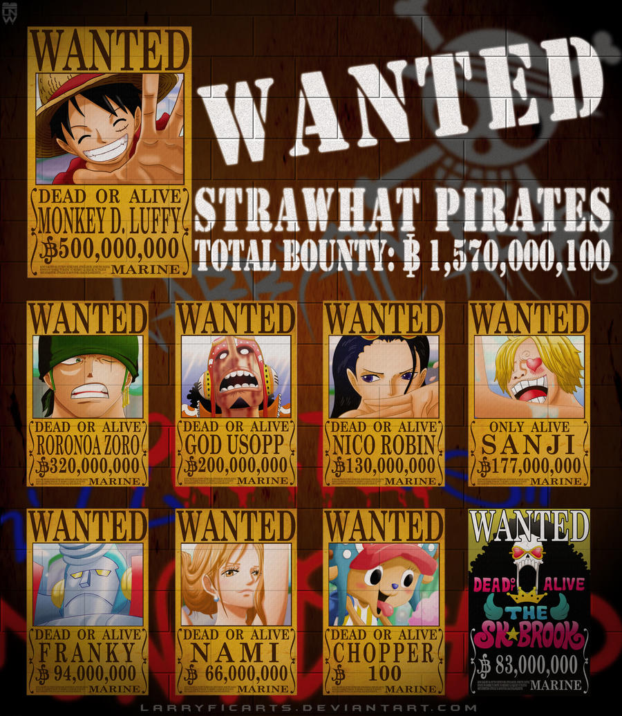 Strawhat Pirates Wanted Posters Wallpaper By Larryficarts On Deviantart