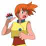 Misty throwing a Pokeball