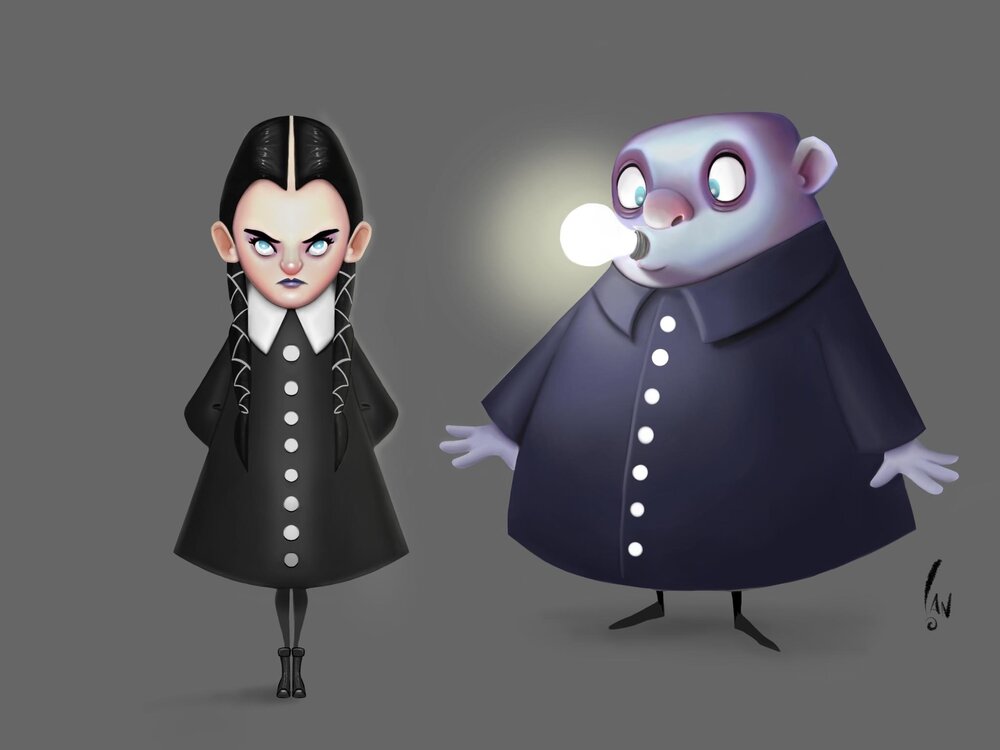 Wednesday and uncle Fester by ibrahx on DeviantArt Wednesday and uncle Fester by ibrahx on DeviantArt