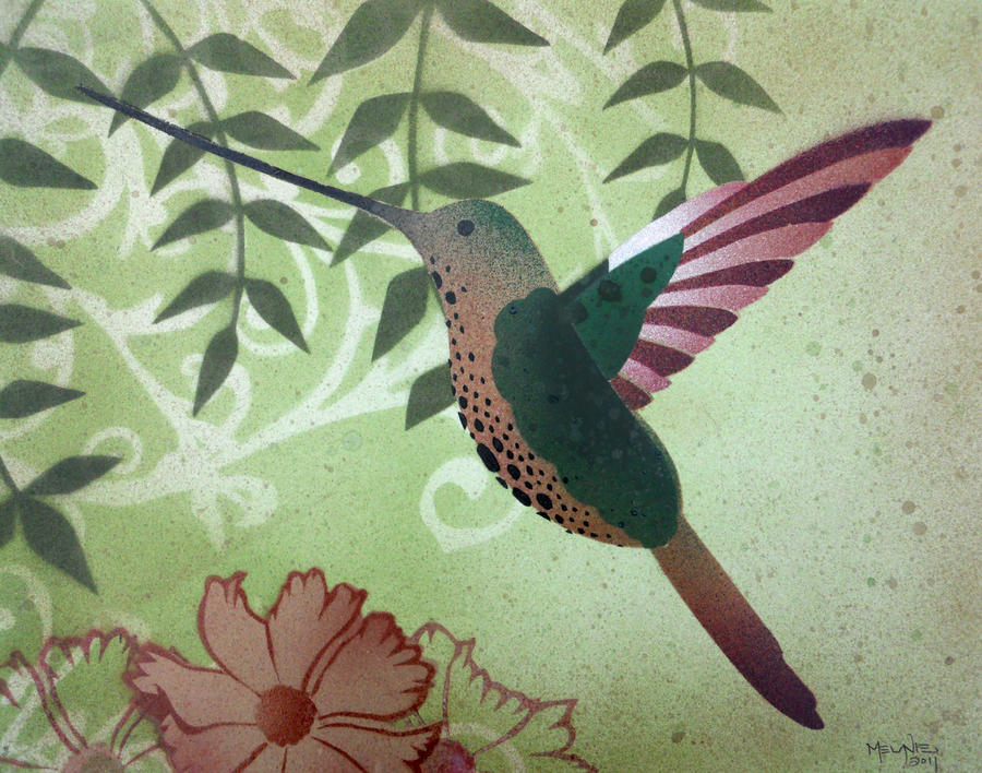 Hummingbird Stencil2