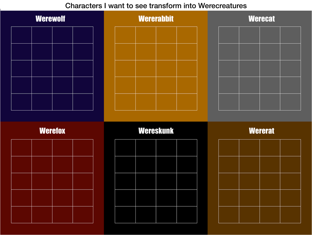 Ware Creatures Characters I want to see turn into Werecreatures by HolloThere on ...
