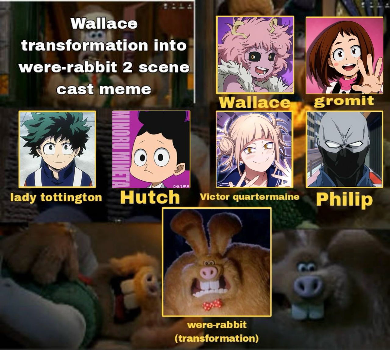 Mina Ashido Wererabbit cast meme 2