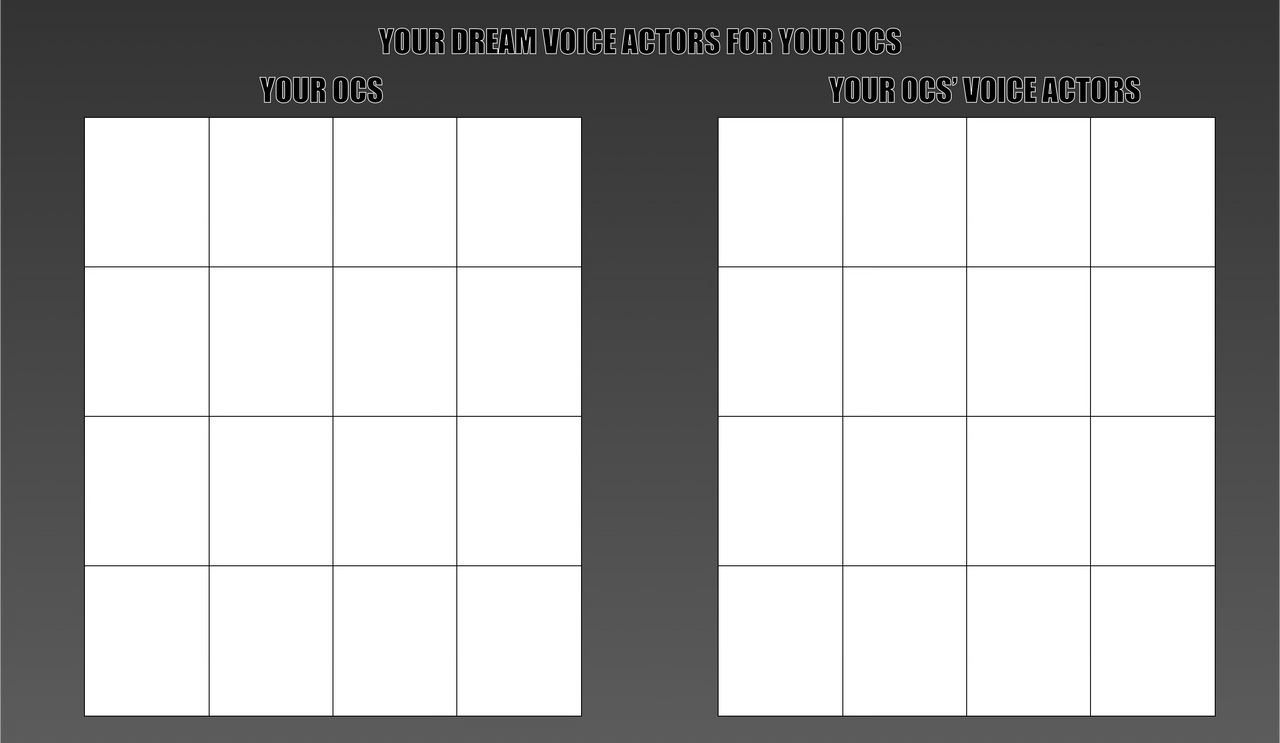 Your dream voice actors for you OCs meme