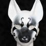 White and black swirl fox mask