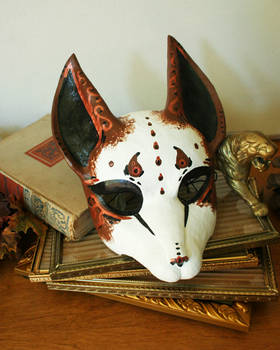 Fancy Brown and White Fox Mask