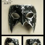 Silver and Black Venetian Style Mardi Gras Mask