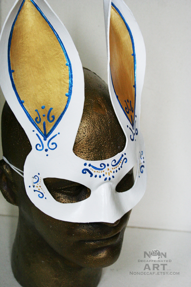 Fancy Bunny Handmade Leather Mask