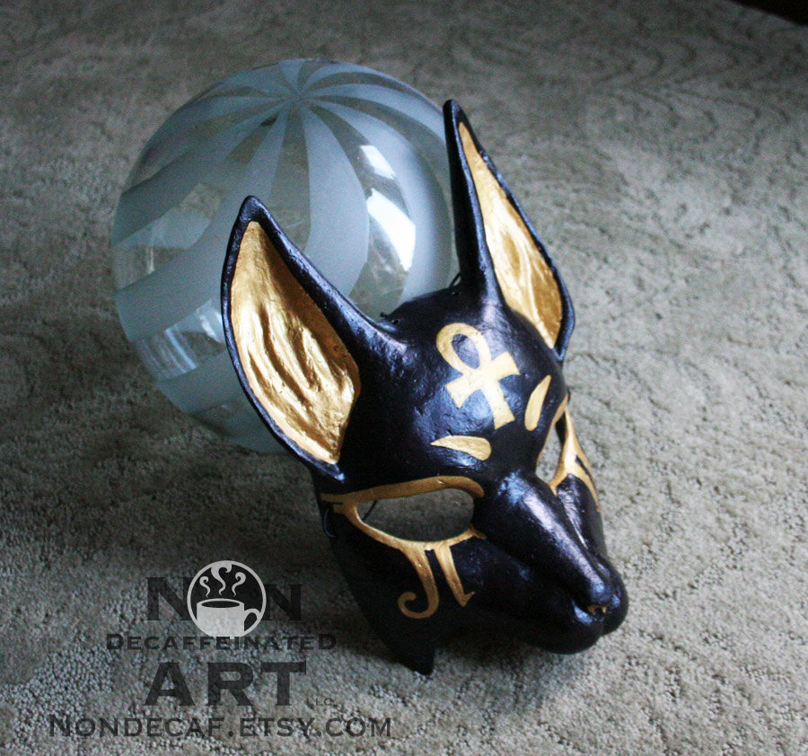 Egyptian Anubis Mask - hand made paper pulp mask