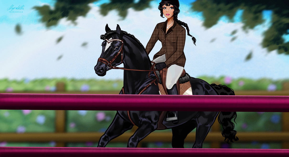 Melodi riding Posh by Marjahilla on DeviantArt
