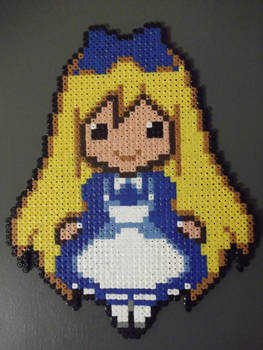 Alice in wonderland made of fuse beads