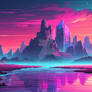 Synthwave City outskirts HD wallpaper