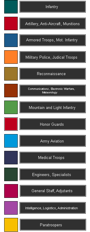 Slovetinian Royal Army Branch Colors by etccommand on DeviantArt