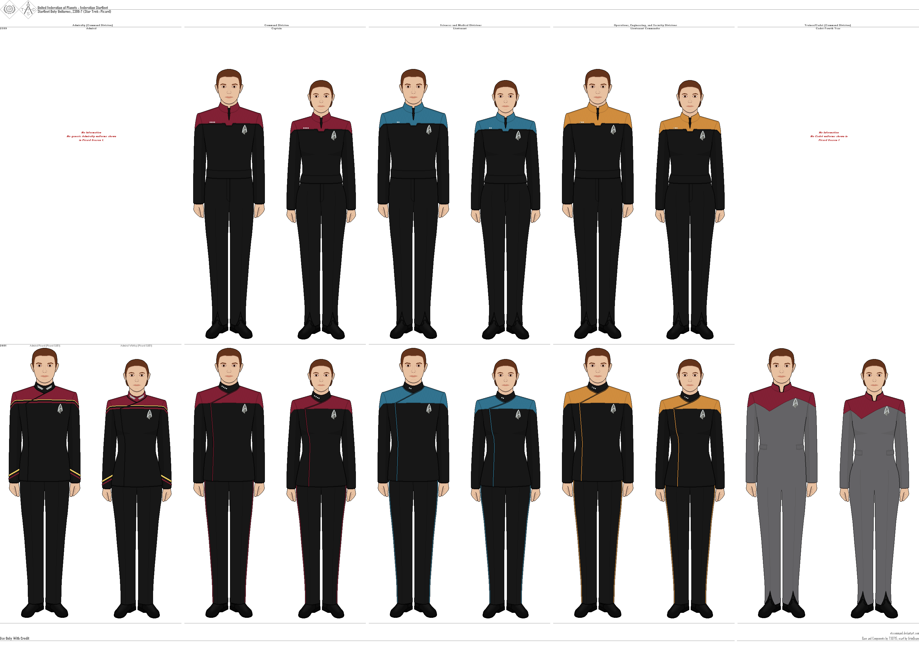 Star Trek Picard Starfleet Duty Uniforms S1 S2 By Etccommand On star-trek-picard-starfleet-duty-uniforms-s1-s2-by-etccommand-on