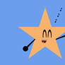 The singing cute star flying in the sky.