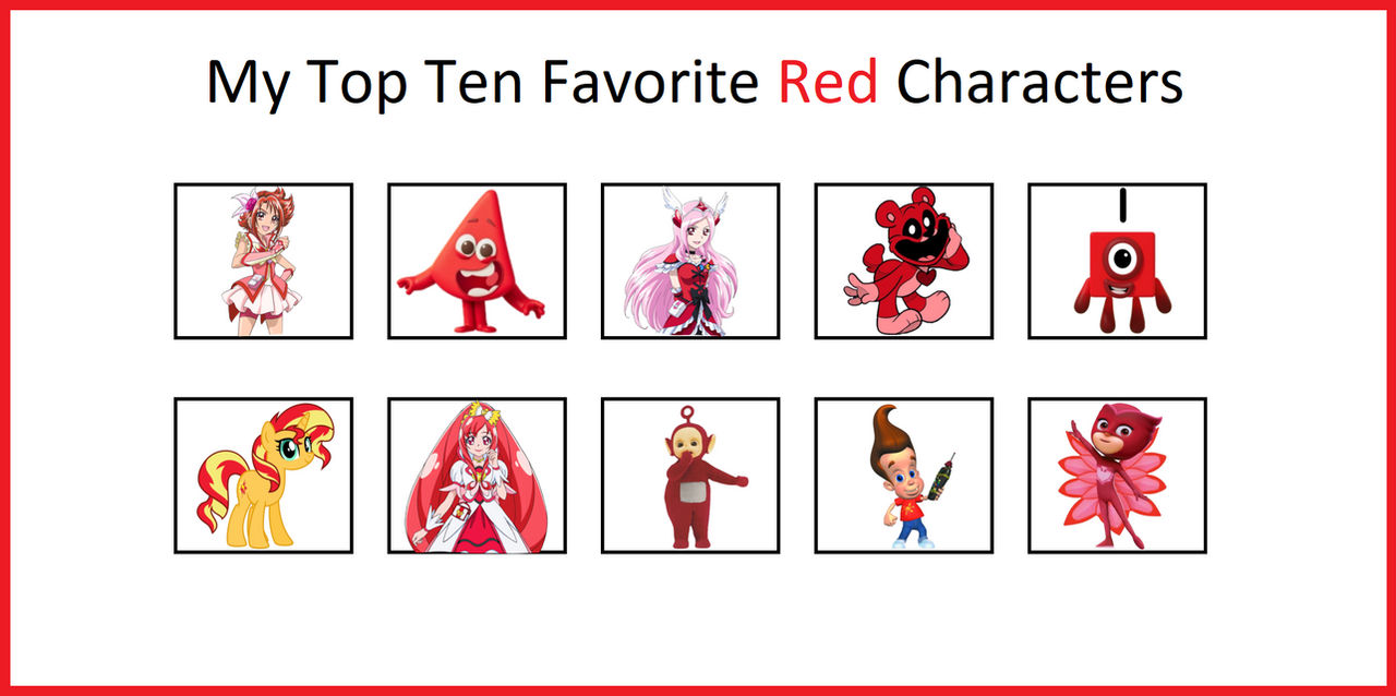 Mixed Reds Characters My Top Ten Favorite Red Characters by magical56 on DeviantArt