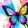 Default watercolour splash art neon hd butterfly 0