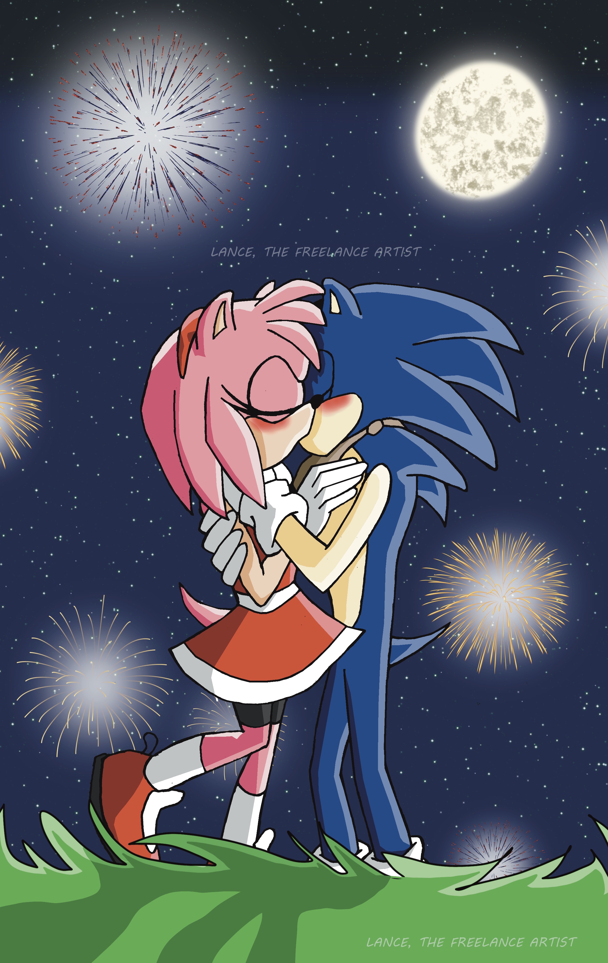 Sonic and Shadow Kiss Amy by LanceFreelanceArtist on DeviantArt