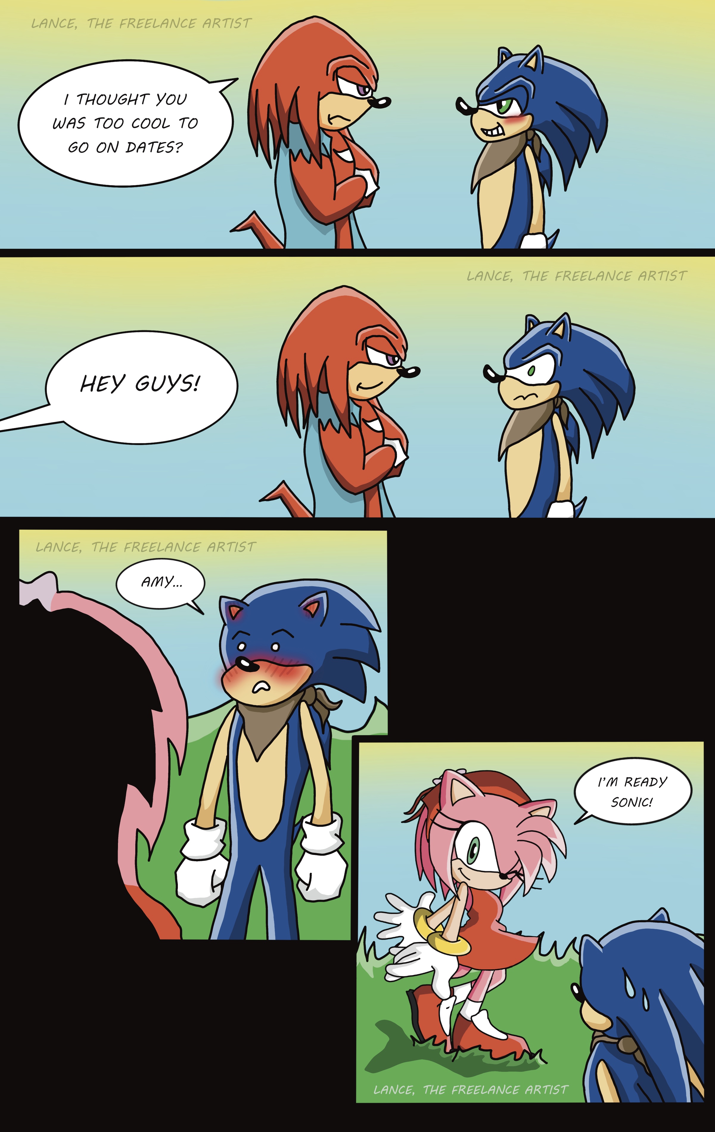 Sonic and Shadow Kiss Amy by LanceFreelanceArtist on DeviantArt