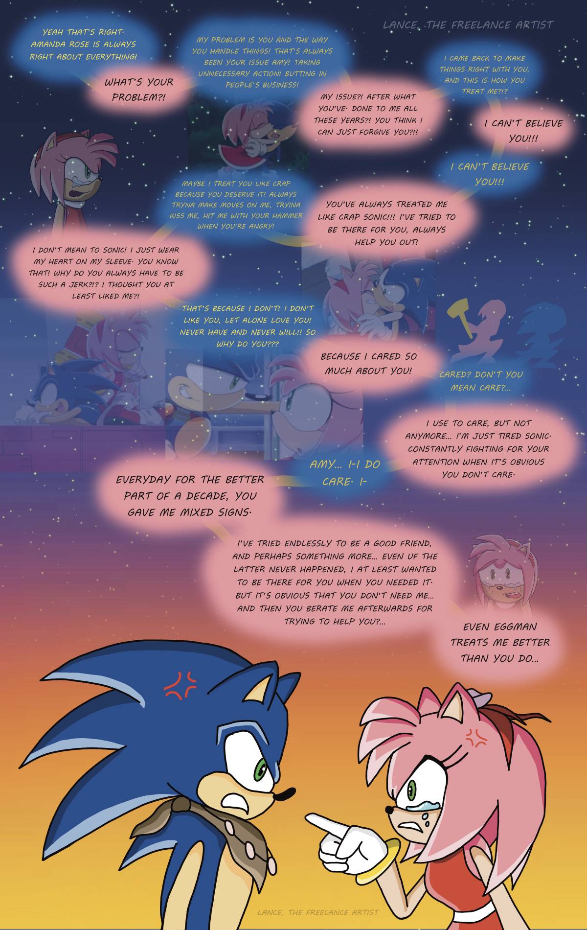 Sonic and Shadow Kiss Amy by LanceFreelanceArtist on DeviantArt