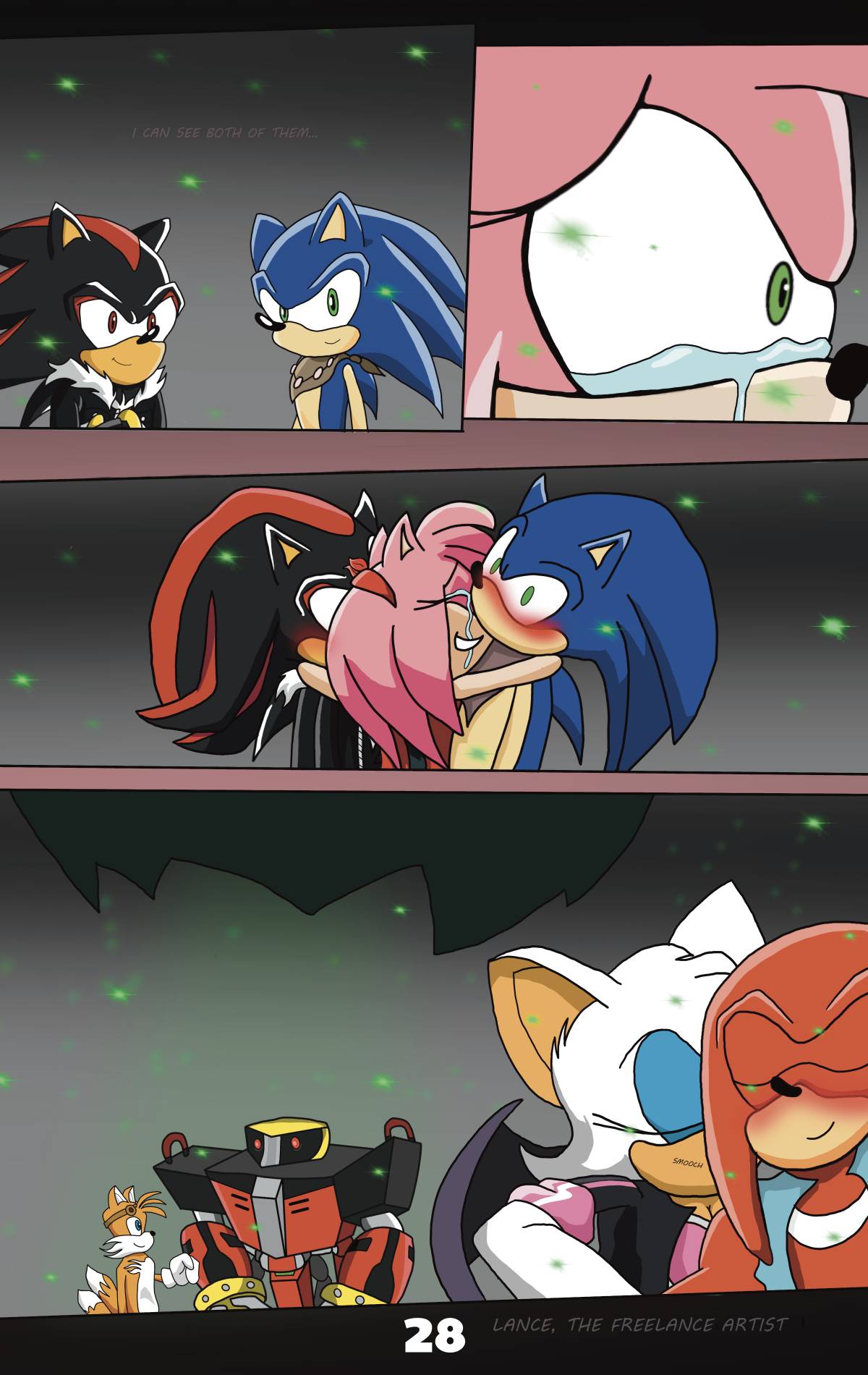 Sonic and Shadow Kiss Amy by LanceFreelanceArtist on DeviantArt