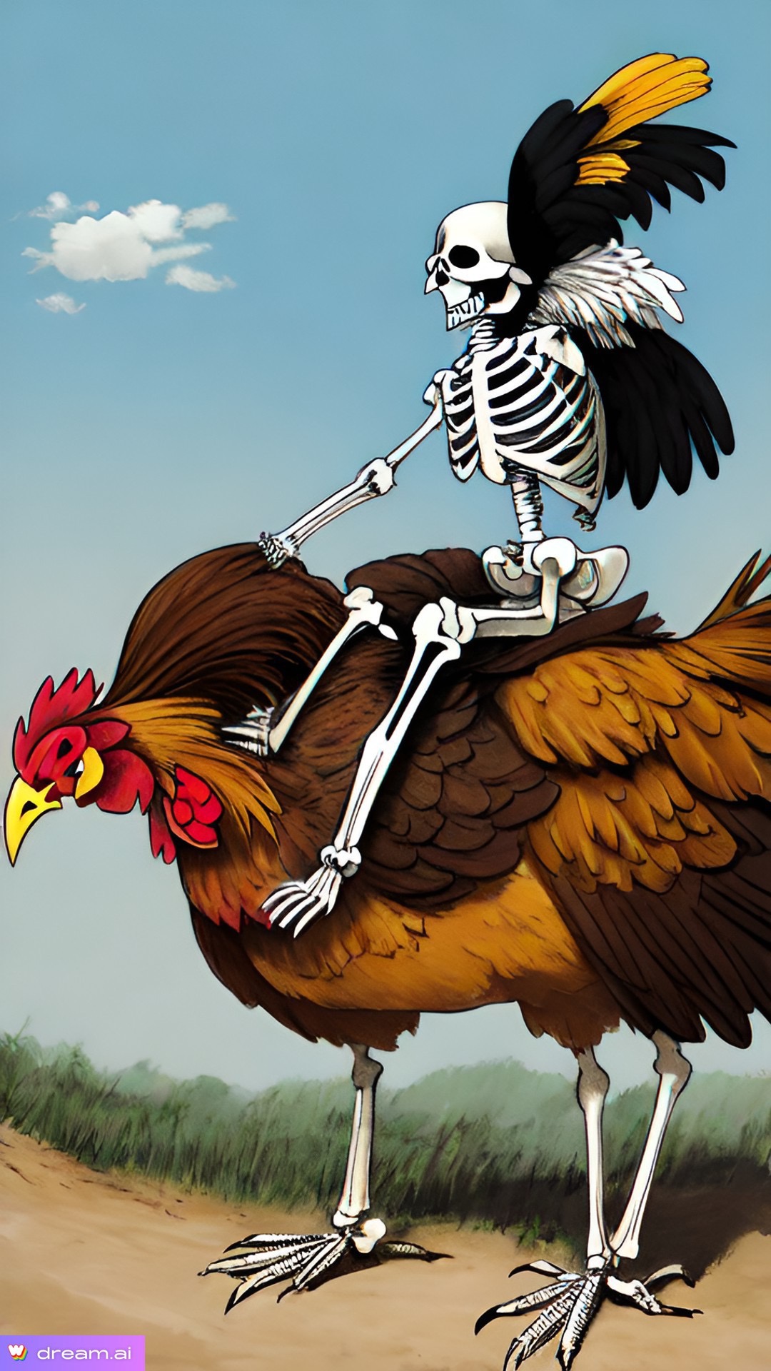 Skeleton Riding Animals Skeleton riding a chicken by Caveman562 on DeviantArt