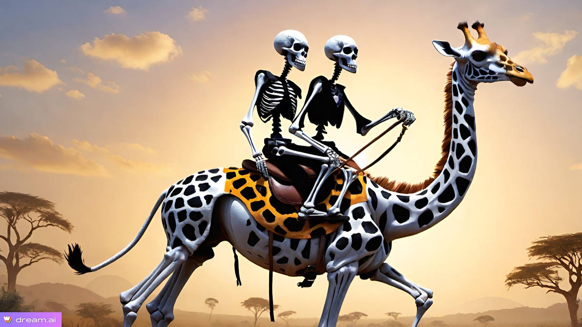 Skeleton creature riding giraffe by Caveman562 on DeviantArt