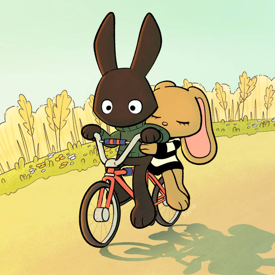 Lp Cover Rabbit Riding A Bike Rack Bike Ride by BarnarnarBunny on DeviantArt