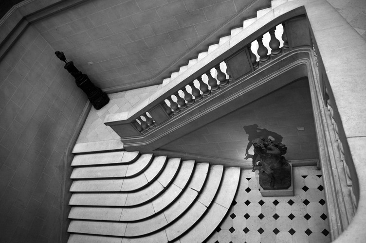 Looking down the stairs...