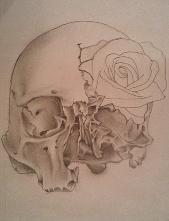 skull n rose unfin