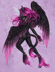 Black and Pink Alicorn by arania